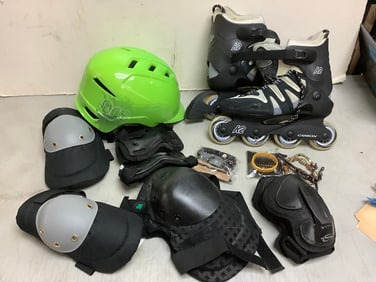 Carbon-K2 Roller Blades, Knee Pads, NRS Helmet, Fashion Bracelets, and more