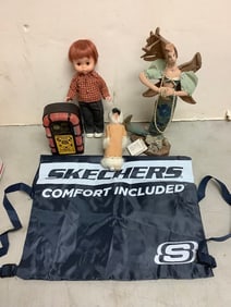 Vintage collectible statues, dolls, and more(Pamelas,Ideal, etc. -tallest 14in.)