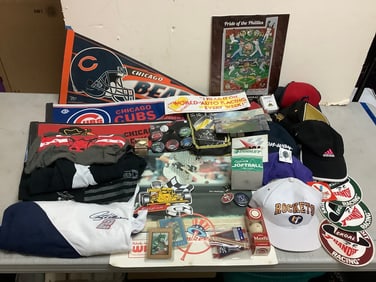 Vintage Sports Lot (Hats, Banners Posters and more)