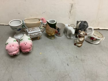 Hall Pitcher, Decorative Ceramics, Salt/Pepper Shakers, and more (Tallest - 3.5in)