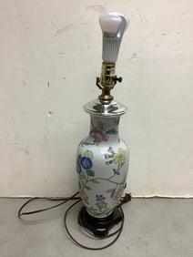Oriental Floral Lamp (23in Tall)