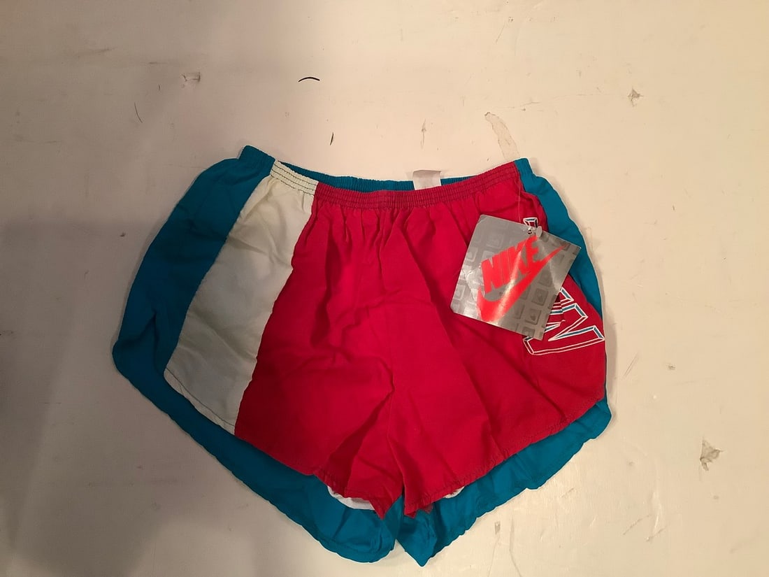 Vintage Nike red aegan blue white workout shorts(Men's small, with tag): Vintage Nike red aegan blue white workout shorts(Men's small, with tag)