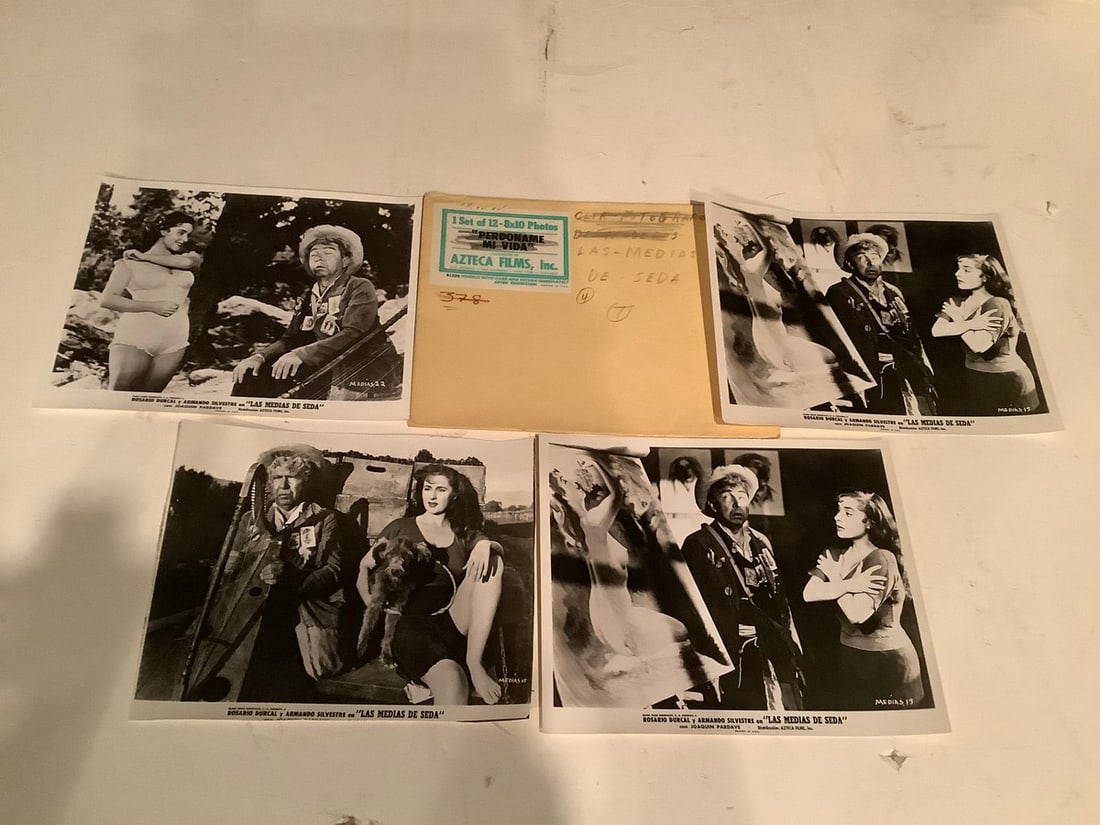 Vintage Las Medias de Seda black and white movie prints-set of 4(8in.x10in. photos): Vintage Las Medias de Seda black and white movie prints-set of 4(8in.x10in. photos)