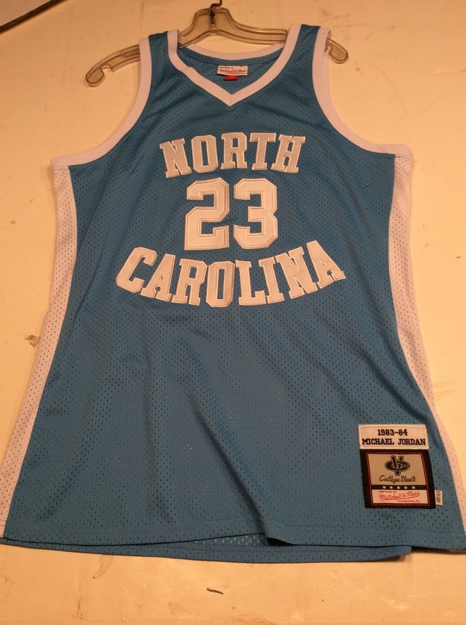 Michael Jordan signed with C.O.A. North Carolina Jersey(Mitchell&Mess College Jersey) (1 of 2)