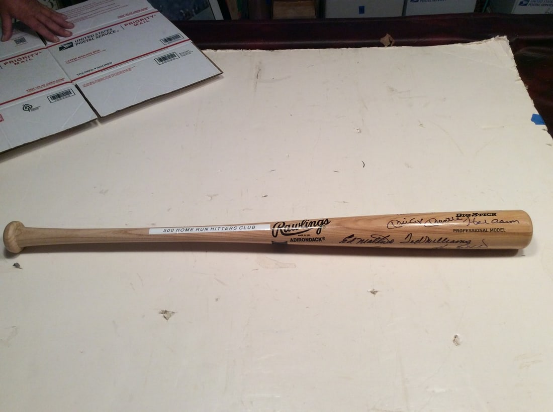 Rawlings 500 Home Run Hitters Club Original Levin signed bat with C.O.A. (1 of 6)