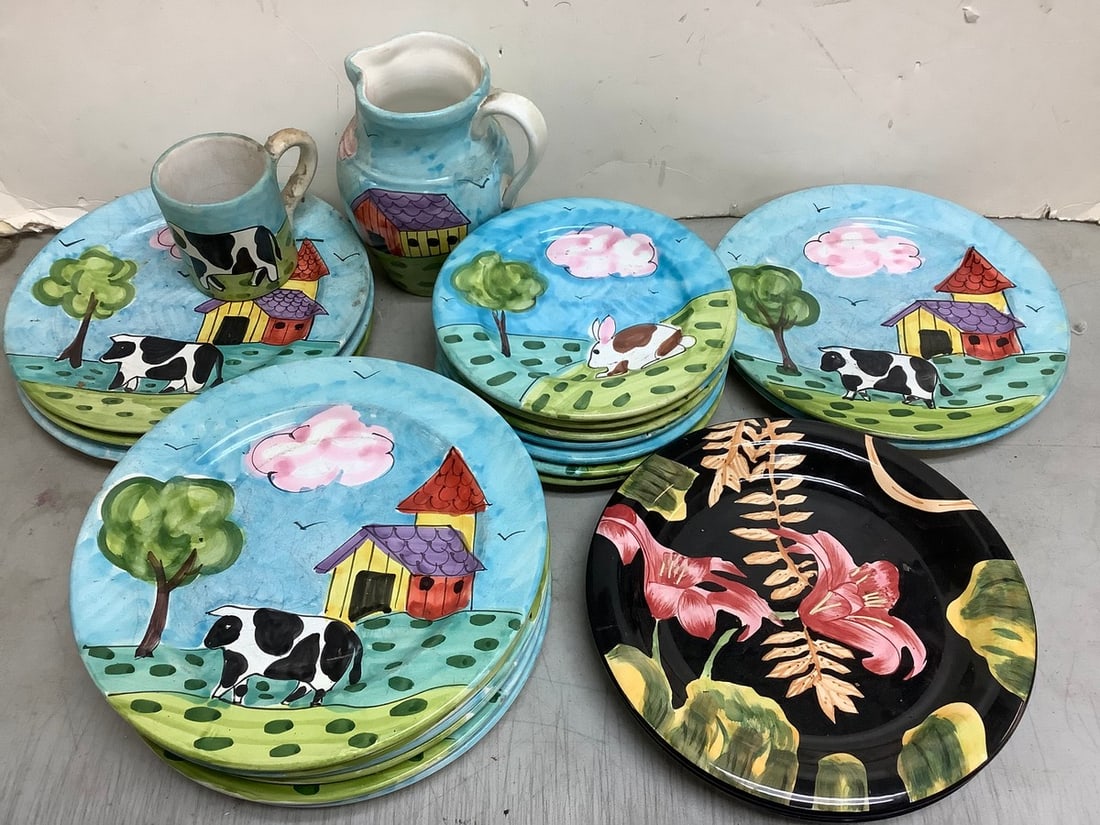 The Cellar plates, mug, pitcher(7.5in.tall), and Totally Today decorative plates: The Cellar plates, mug, pitcher(7.5in.tall), and Totally Today decorative plates