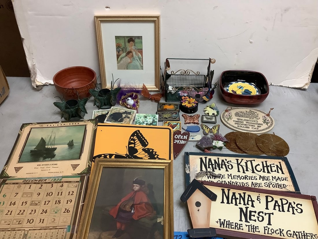 House decor(framed artwork-9in.x11in.), wall hanging signs, magnets, candleholders, and more (1 of 1)