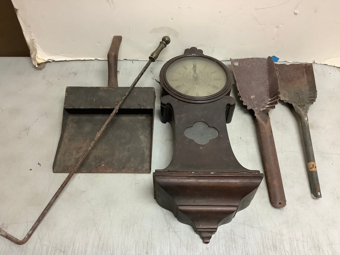 Vintage clock(25in.long) and vintage tools: Vintage clock(25in.long) and vintage tools
