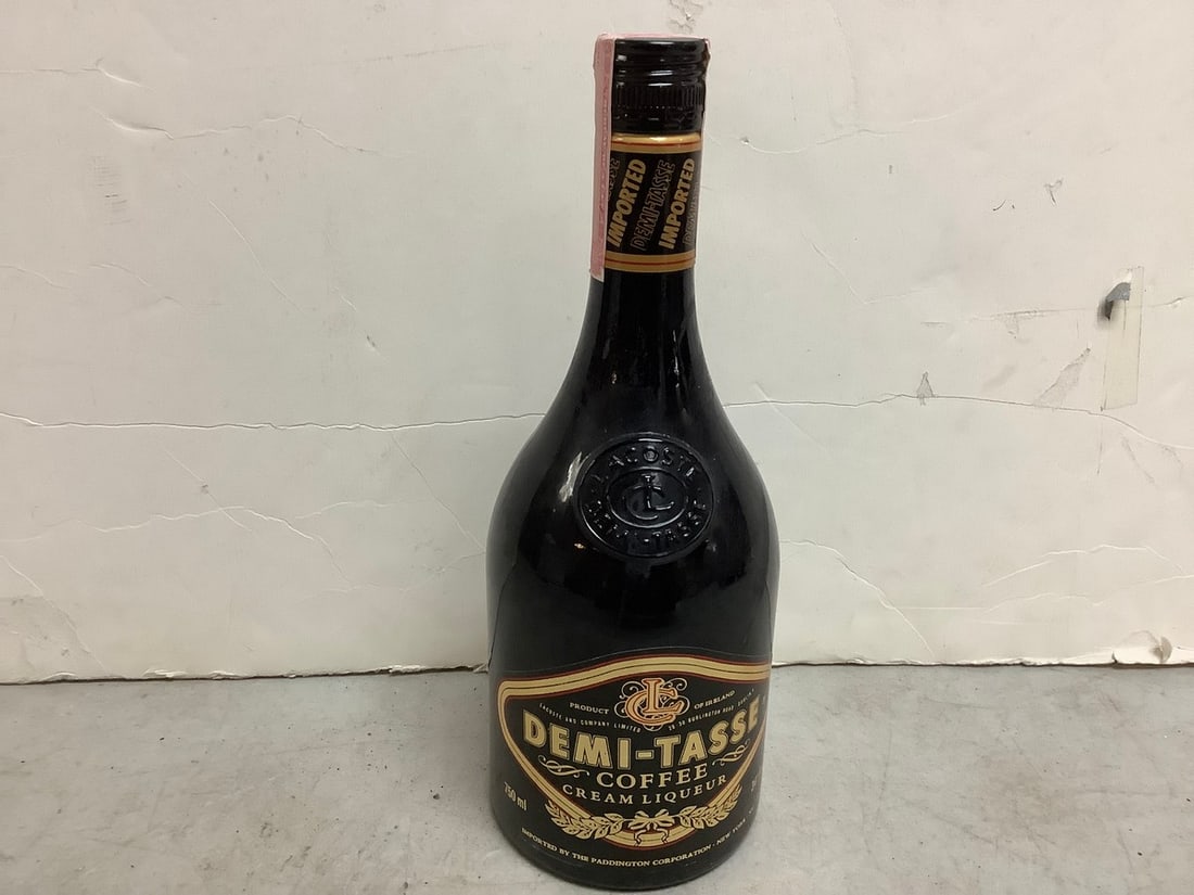 SEALED DEMI-TASSE coffee cream liqueur 750ml 34 proof: SEALED DEMI-TASSE coffee cream liqueur 750ml 34 proof