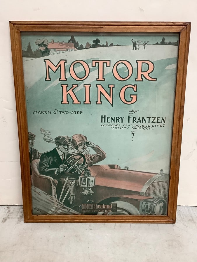 Framed Motor King art print by Henry Frantzen(12in.x15in.): Framed Motor King art print by Henry Frantzen(12in.x15in.)
