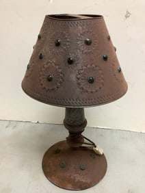 Metal lamp with cat eye marbles(16.5in.tall)