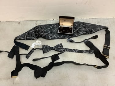 Pierre Cardin clip earrings, suspenders, and more