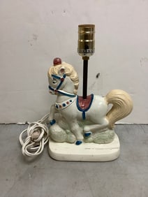 Decorative Ceramic Pony Lamp (12in Tall)