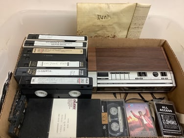 Electronic Digital Clock (2.25inx5.75inx10in), VCR Tapes and more