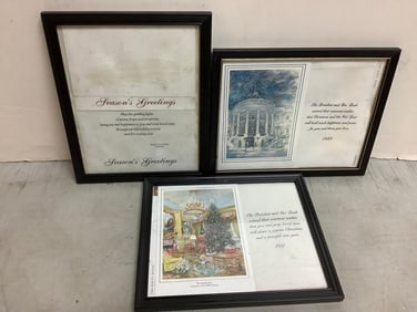 Framed and Signed Presidential Notes (10.75inx8.75in)