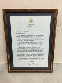 Framed Letter from George Bush (9inx12in)