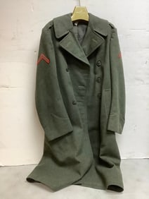 Vintage Military Green Wool Coat (No Size Available)