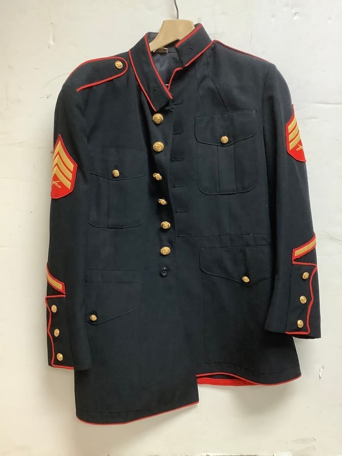 USMC Dress Blue Gabardine Coat (Size - 48L): USMC Dress Blue Gabardine Coat (Size - 48L)