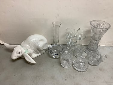 Drinking glass mugs, ice bucket, pitchers, and more(tallest 12in.)