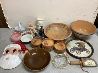 Ceramic Cookie Jars, Pitcher, Glasses, Aiwa Radio, Handbags and more (Tallest - 11in)