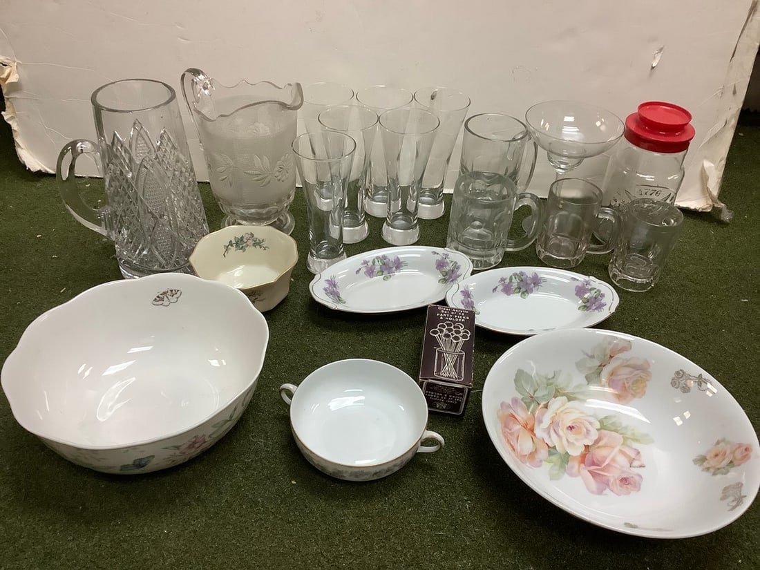 Various Glasses, Vase, Pitcher, Ceramic Bowls and more (GDA, Lenox, etc)Tallest - 10in (1 of 1)