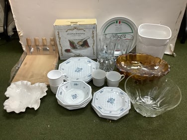 Glass pitcher, Vase, Royal Doulton Cup, Decorative Plates, and more (Tallest - 8.5in)