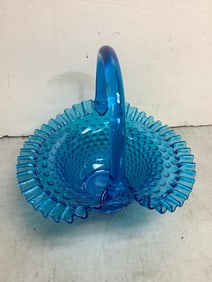 Decorative Fenton glass basket(9.5in.tall)