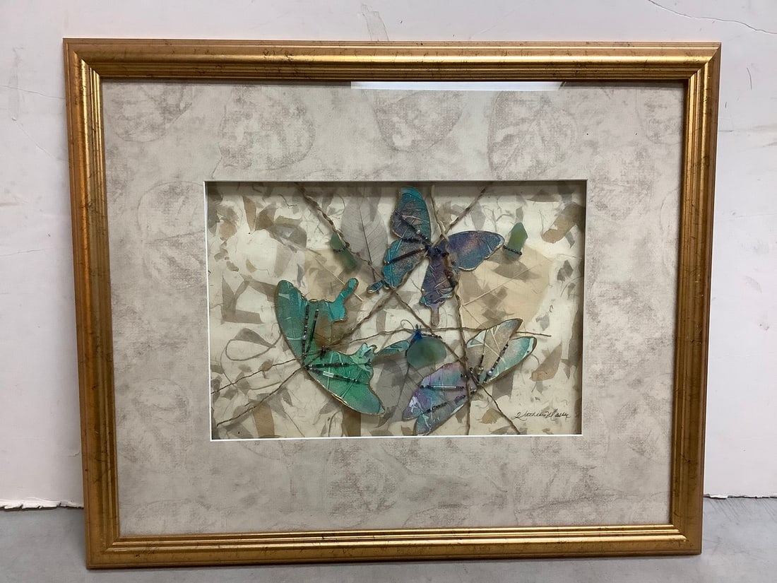 Framed and sigend butterfly artwork(18.5in.x22.5in.) (1 of 1)