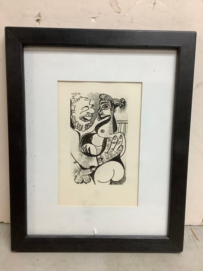 Picasso 1970's framed art print(12.5in.x15.5in.): Picasso 1970's framed art print(12.5in.x15.5in.)