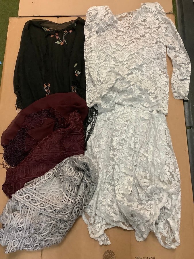 Dress/jacket set, fashion scarves, and more(various sizes): Dress/jacket set, fashion scarves, and more(various sizes)