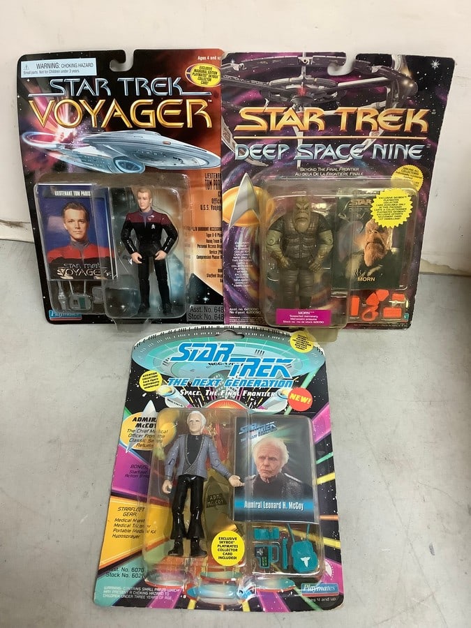 Star Trek action figure with trading card sets(3 total-all new in box) (1 of 1)