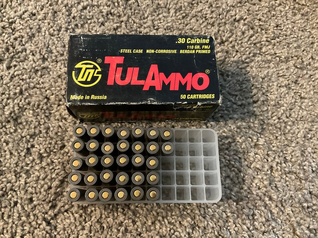Tulammo .30 Carbine 110 GR FMJ 37 Cartridges: Tulammo .30 Carbine 110 GR FMJ 37 Cartridges