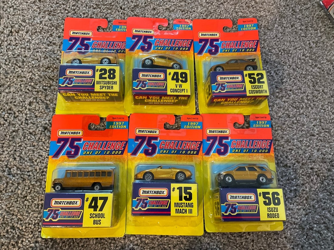Lot of 6 Matchbox 75th Challenge 1997 Edition: Lot of 6 Matchbox 75th Challenge 1997 Edition