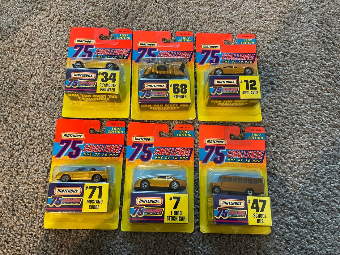 Lot of 6 Matchbox 75th Challenge 1997 Edition: Lot of 6 Matchbox 75th Challenge 1997 Edition