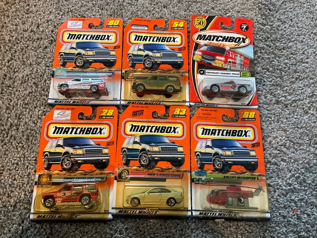 Lof of 6 Matchbox 1999 edition: Lof of 6 Matchbox 1999 edition