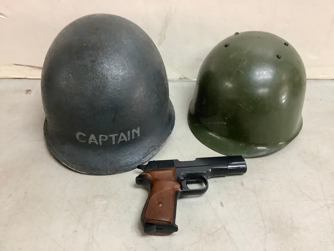 Various Helmets and BB Gun: Various Helmets and BB Gun