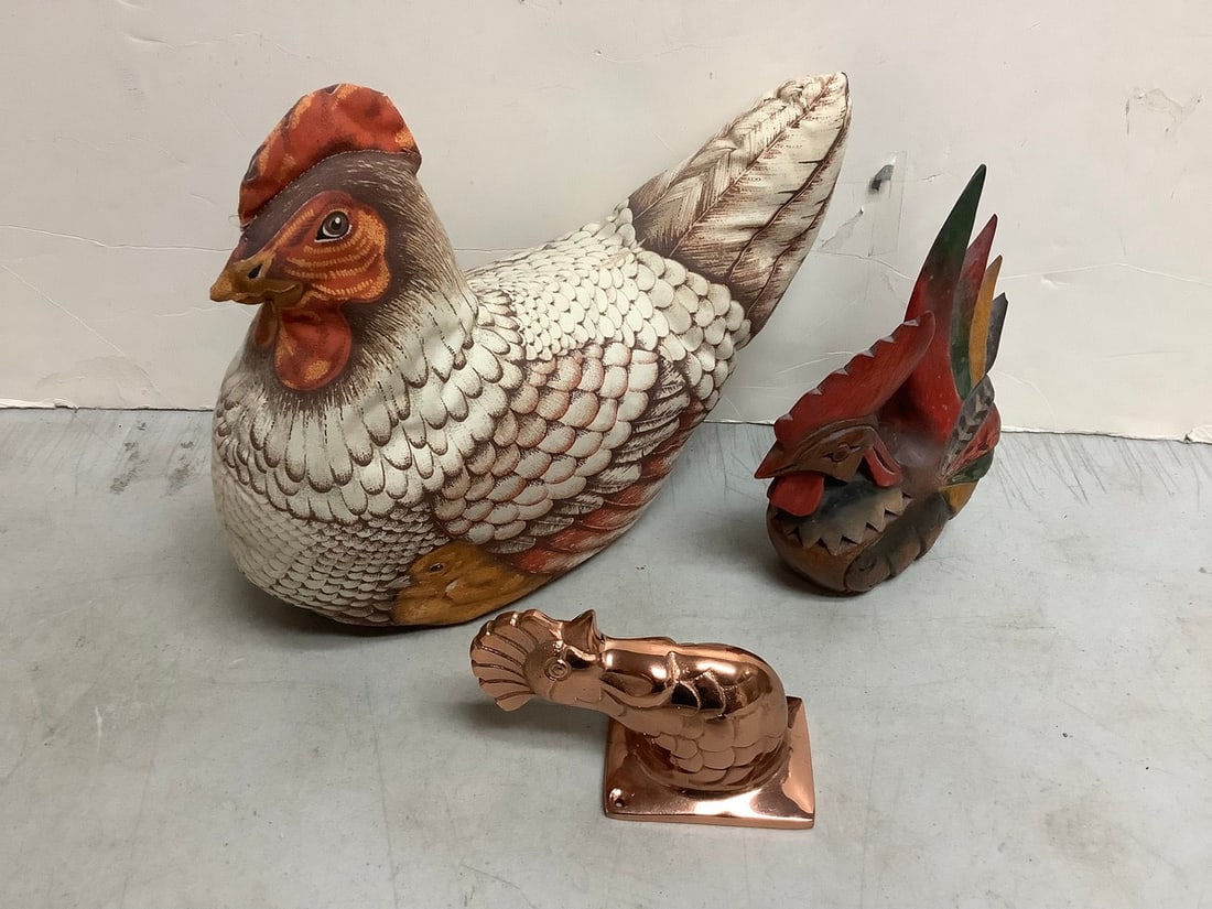 Rooster doll, statue, and wall hanging decor(11in.tallest) (1 of 1)