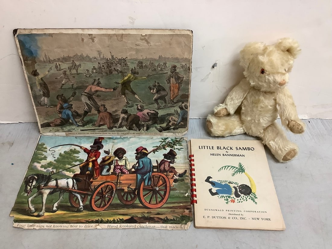 Vintage art prints, Little Black Sambo book, and vintage doll: Vintage art prints, Little Black Sambo book, and vintage doll