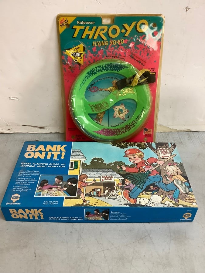 Bank On It board game and Thro Yo flying yoyo: Bank On It board game and Thro Yo flying yoyo
