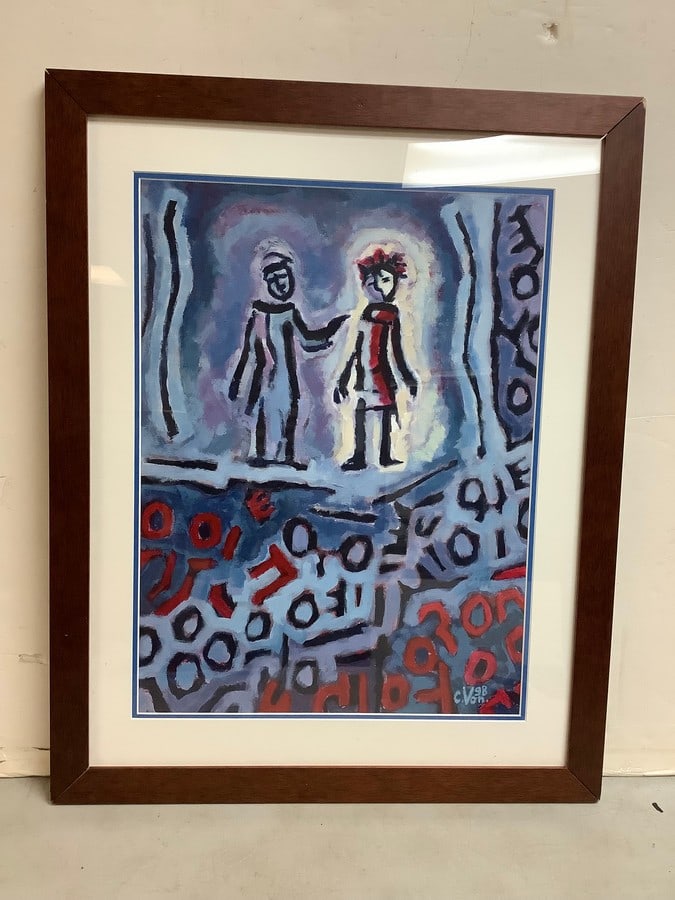 Framed and signed abstract artwork(23.5in.x29.5in.) (1 of 1)