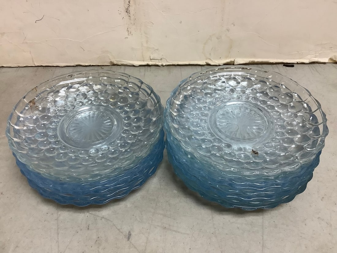 Light blue bubble depression glass plates(5.5in.across) (1 of 1)