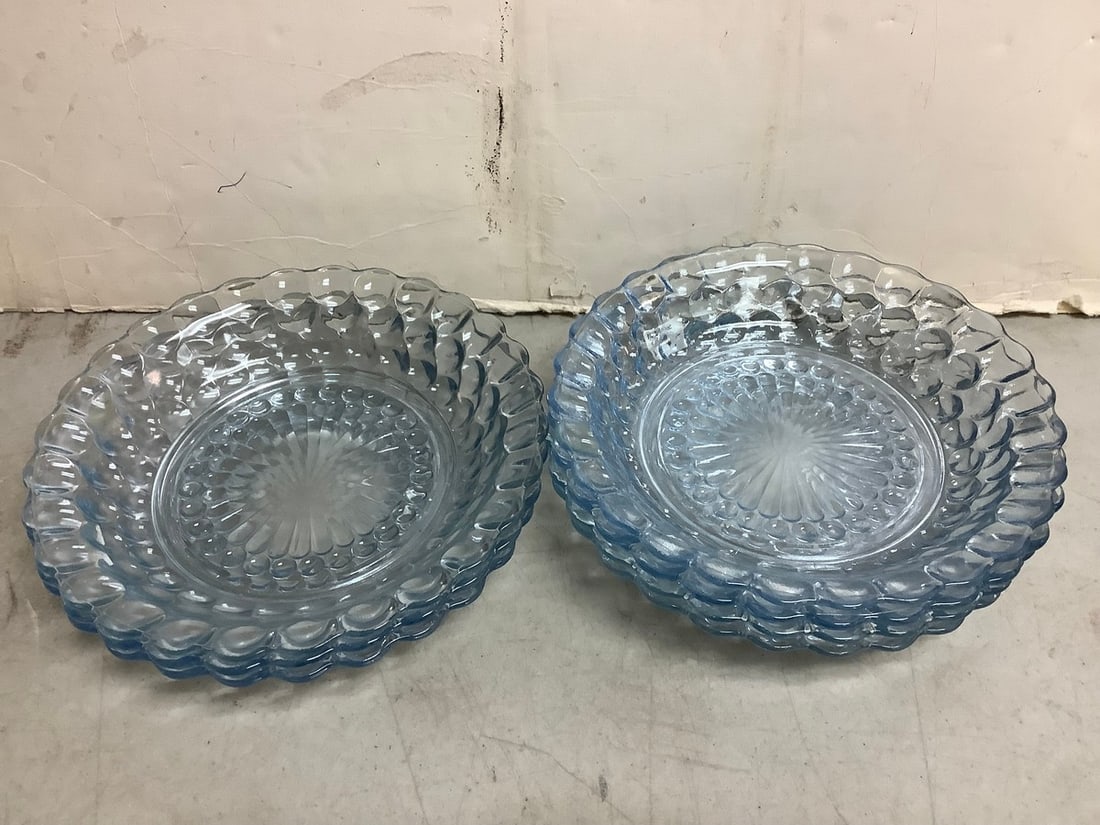 Light blue bubble depression glass bowls(7.75in.across, 1.5in.tall) (1 of 1)