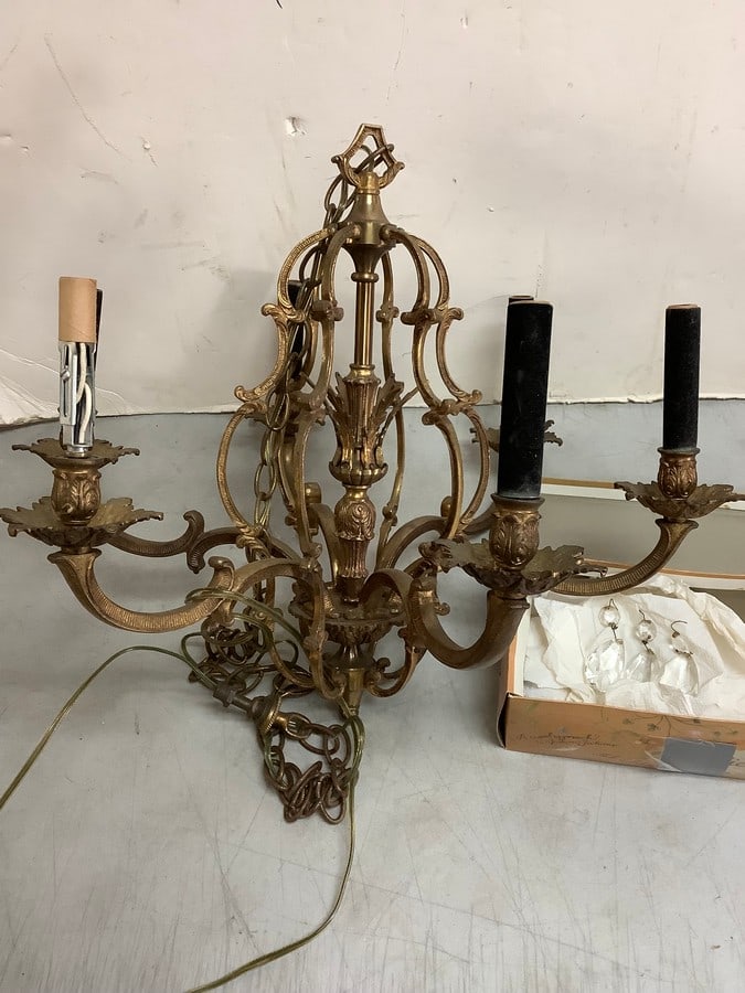 Vintage chandelier(18.5in.tall) with glass accessories (1 of 1)