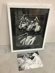 Framed Photograph(14.25inx11.75in) and Marilyn Monroe Print
