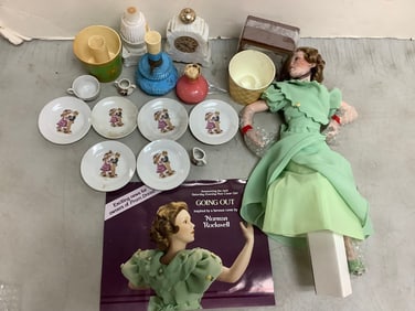 Norman Rockwell Doll (17in Tall), Ceramic Dishes and more