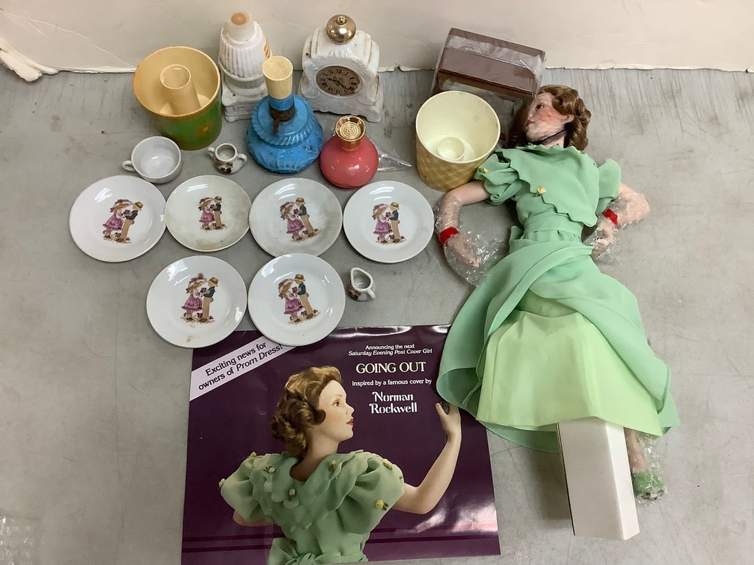 Norman Rockwell Doll (17in Tall), Ceramic Dishes and more: Norman Rockwell Doll (17in Tall), Ceramic Dishes and more