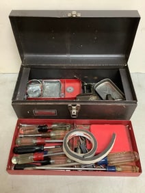 Vintage Master Mechanic Toolbox with Tools (6.25inx15.25inx7in)