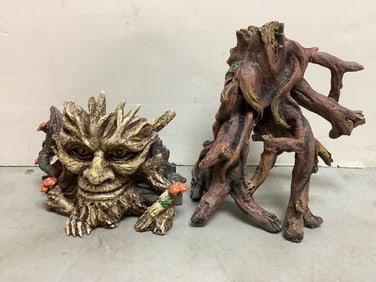 Woodland Troll and Driftwood Aquariam Ornaments (Tallest - 10in)
