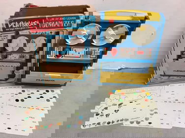 Vintage 1970s Playskool Play & Learn Computer with Cards (13.25in Tall)