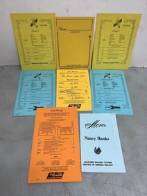Vintage Lot of Railroad Menus Amtrak, Penn Central and Rio Grande